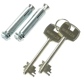 HMF 49216-05 Tresor mit Schlüssel, Möbeltresor klein, 23 x 17 x 17 cm, Blau