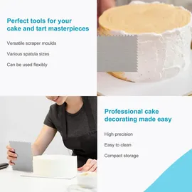 Intirilife 9-teiliges Set Küchenschaber und Tortenspatel Edelstahl