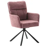 MCA Furniture MCA UTICA 4 Fuß Stuhl mit Armlehnen Stahl/Stoffbezug 180° drehbar - schwarz), Matt