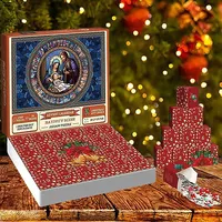 Weihnachtskugel 2024 Weihnachten Adventskalender Puzzle Adventskalender Puzzle 1000 Stück 2024 Weihnachtskalender Männlich und Weiblich Weihnachtsmann Geschenk Puzzle für Party Dekor