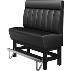 Gastro Hochbank | Schwarz | B:H 140 x 158 cm | Gestreift | Leder | Bistro Hochbank, Thekenbank