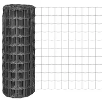 vidaXL Eurozaun 25 x 100 cm Grau/Stahl