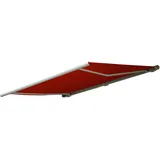 Mendler Elektrische Kassettenmarkise T122, Markise Vollkassette 4x3m Polyester bordeaux-rot
