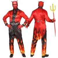 W WIDMANN MILANO Party Fashion - Teufel Kostüm Set mit Maske, Herren, komplettes Outfit für Halloween und Karneval