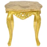 Casa Padrino Barock Beistelltisch Gold mit cremefarbener Marmorplatte 55 x 55 cm x H 55 cm