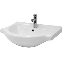LuxeBath Waschbecken Keramik Weiß glänzend Waschtisch Aufsatzwaschtisch ML-Design®