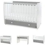 Lorelli Babybett Dream 70 x 140 cm umbaubar Kinderbett Schaukelbett Schreibtisch weiß dunkelgrau