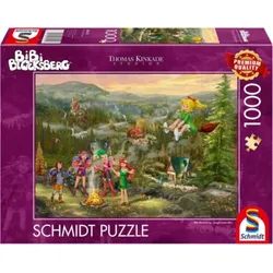 SCHMIDT SPIELE 58424 Erwachsenenpuzzle 1000 Teile KIDDINX Thomas Kinkade Studios: Bibi Blocksberg – Junghexentreffen