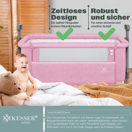 Kesser KESSER® Zustellbett Hubi 3in1 Baby Beistellbett Reisebett Babybett mit weich Matratze, mit Rollen Kinderbett, 5-fach Höhenverstellung, Faltbare Seitenwand für zu Hause und unterwegs