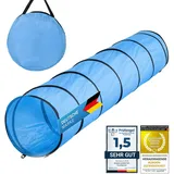 Hunde Agility Tunnel - Hundetunnel Spieltunnel Agilitytunnel Hundehöhle inkl Heringe und Transporttasche 300 x 50 cm