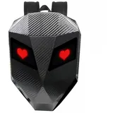 Pyhodi Motorrad-Rucksack für Herren, DIY, Große Kapazität, Programmierbarer LED-Rucksack, Hartschale, 3D-wasserdichte Kohlefaser, Strukturierter Farbbildschirm, Digitaler