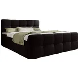 luxusbetten24 Boxspringbett Cozy Bouclé mit Stauraum 140x200 Schwarz