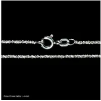 HOPLO Panzerkette Silberkette Criss-Cross-Kette Länge 42cm - Breite 1,4mm - 925 Silber, Made in Germany silberfarben 42 cm Damengröße