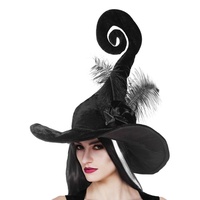Boland Kostüm Hexenhut Traumhexe, Außergewöhnlich geformter Hut für Euer Hexen Kostüm schwarz