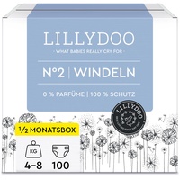 LILLYDOO Windeln Größe 2 (4-8 kg), Halbmonatsbox (100 Windeln) (FSC-Mix)