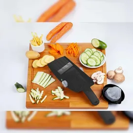 TNS 3000 GEMÜSEHOBEL Multireibe, Gurkenhobel, Julienne Schneider "ALL IN ONE" Das Original (Schwarz-Grau)