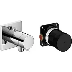 Keuco Ixmo solo Fertigmontageset 59554010022 verchromt, Thermostatarmatur, Schlauchanschluss, eckig