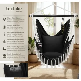 Tectake Hängesessel, Malika, Boho-Style, Belastbarkeit 150kg