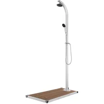 vidaXL Gartendusche mit Brauner Bodenplatte 220 cm 3070791