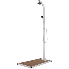 vidaXL Gartendusche mit Brauner Bodenplatte 220 cm 3070791