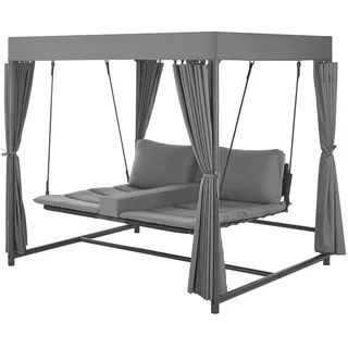 Juskys Kassandra Gartenliege 200 x 120 x 160 cm Dunkelgrau