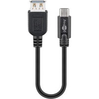 goobay USB 3.0 Adapterkabel, USB-C 3.0 [Stecker] auf USB-A 3.0 [Buchse], 0.2m (67894)