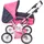 Bayer Chic 2000 - Puppenwagen Leni, 2in1 Kombipuppenwagen mit herausnehmbarer Tragetasche, Kinderwagen für Puppen bis 46 cm Größe, Konfetti pink, 64 x 37 x 68 cm