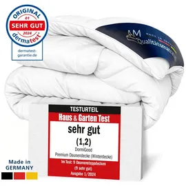 DormiGood Daunendecke 140x200 Winter - Made in Germany - 100% Extraweiche Daunen - Kuschelige Winterdecke 140x200cm - Oeko-TEX zertifizierte Federbettdecke 140x200cm - Bettdecke warm 140 x 200