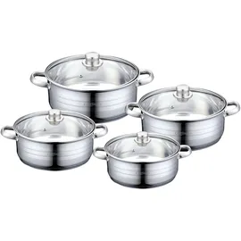 Cheffinger Edelstahl Topf-Set 8-tlg. 24 cm + 26 cm + 28 cm + 30 cm