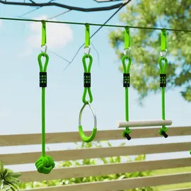 aiyaplay Ninja Warrior Hindernisparcours für Kinder Ninja Slackline Kit Grün