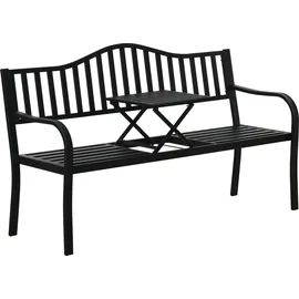 Outsunny Gartenbank 150 x 59 x 90 cm Schwarz