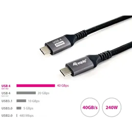 Equip 128383 USB4 Gen 3 C-auf-C-Kabel, M/M, 2.0 m, PD 240W, 8K/60Hz, 40Gbps
