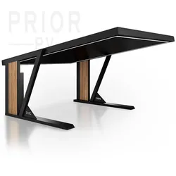 Design-Solarcarport deluxe XL ohne AC-Komponente/mit Blitzschutzsystem/mit Montage Carport, exkl. AC-Montage