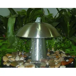 Gardenforma Wasserspiel Mushroom aus Edelstahl inkl. LED Beleuchtung weiß