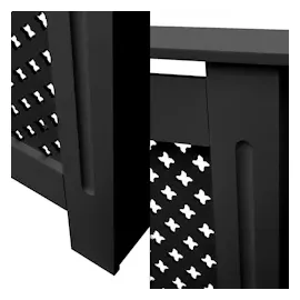 ECD Germany Heizkörperverkleidung MDF Wabenmuster 152x19x82 cm Schwarz