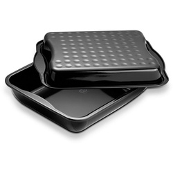 Dr.Oetker Bräter Back-Idee Kreativ, Schwarz, Metall, rechteckig, 34×9.5 cm, backofengeeignet,backofengeeignet, antihaftbeschichtet, Kochen, Töpfe, Schmortöpfe