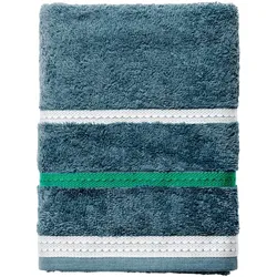 Benetton - Handtuch 50 x 90 cm, 100 % Baumwolle, dunkelblau mit neutralen Streifen