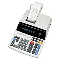 Sharp EL-2607V, Desktop, Druckrechner, 12 Ziffern, Wechselstrom/Batterie, Weiß