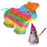 relaxdays Pinata Esel Pinata grün|rot