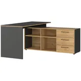 Vito Eckschreibtisch Podium Navarra Eiche Dekor / Grau