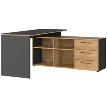 Vito Eckschreibtisch Podium Navarra Eiche Dekor / Grau