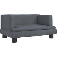 vidaXL Kindersofa, Couch für Kinder, Kindercouch mit runden Kanten, Kindersessel Minisofa Polstersofa Kindermöbel Sofa Kinderzimmer, Dunkelgrau Samt