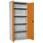 Proregal Stahlschrank Metall 90x80x40 cm Orange-Grau 1 Fachboden