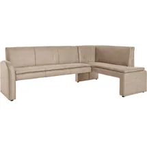 exxpo - sofa fashion Essbank EXXPO - SOFA FASHION "Cortado, elegant und modern mit hohem Sitzkomfort", beige, B:157cm H:89cm T:244cm, Luxus-Microfaser (100% Polyester), Sitzbänke, Essbank, hohe Bodenfreiheit, schöne Detailverarbeitung, wahlweise Lederbezug