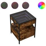 vidaXL Nachttisch mit Infinity-LED Räuchereiche 40x40x51 cm