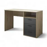 Stella Trading Boxxx Schreibtisch Graphit, Eiche Artisan, Kunststoff, 3 Schubladen, rechteckig, 54x75x120 cm, Arbeitszimmer, Schreibtische, Bürotische