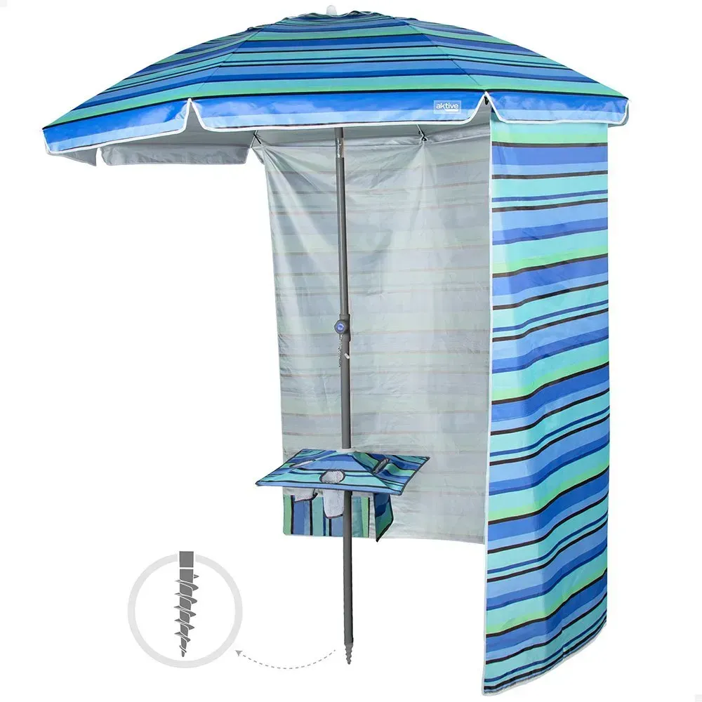 Aktive Inclinable Mast Sonnenschirm Für Den Strand - Blue - Ø210 cm