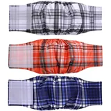 Beilei Creations Premium waschbare Bauchbänder für Rüden, (3er Pack) von Hundewindeln & Hundebauchbänder (L, Grau,Rot,Blau)