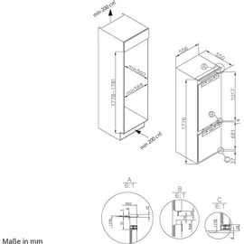 Amica EKGCX 387 955 Einbau-Kühlgefrierkombination (237 l, 1769 mm hoch)