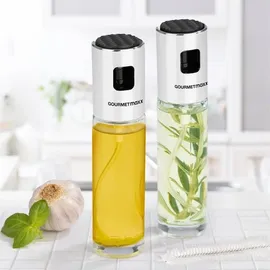 GOURMETmaxx Sprühflasche Essig & Öl 2er-Set 100 ml schwarz/Edelstahl